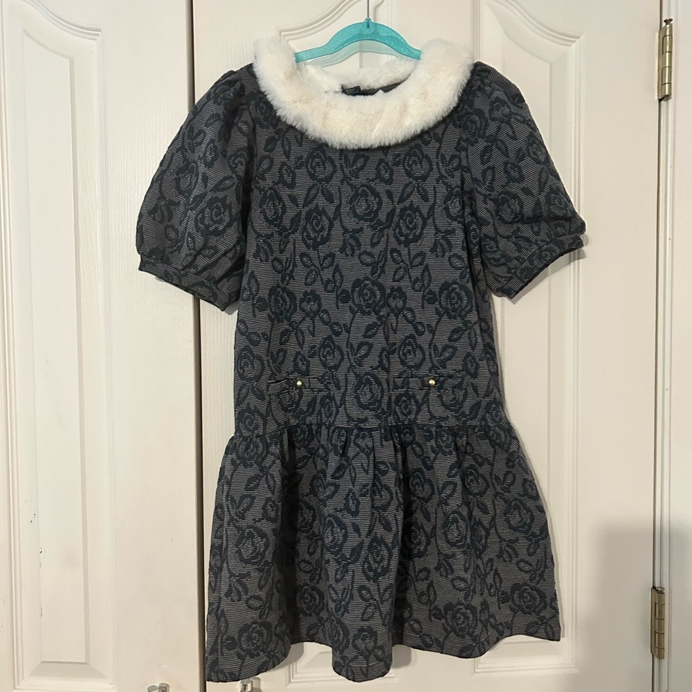 JANIE and JACK*** Brand New girls dress with faux fur collar